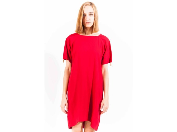LOVE MOSCHINO Štýlové Dámske Krátke Šaty Červená (Veľkosť 44, Farba červená)