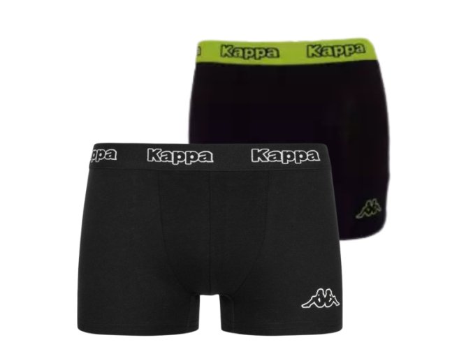 Pánske Boxerky Kappa 2 Pack Čierne/Limo (Veľkosť M, Farba Čierna)