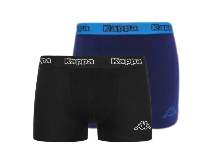 Pánske Boxerky Kappa 2 Pack Čierne/Modrá (Veľkosť M, Farba Modrá)