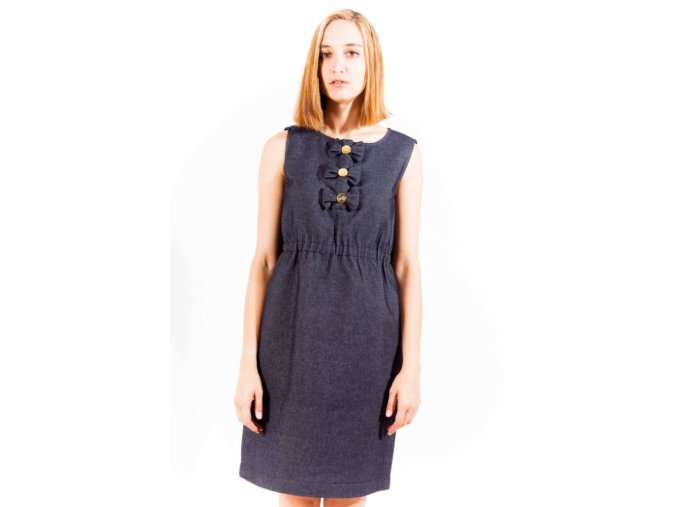 LOVE MOSCHINO Štýlové Dámske Krátke Šaty Modrá (Veľkosť 42, Farba modrá)