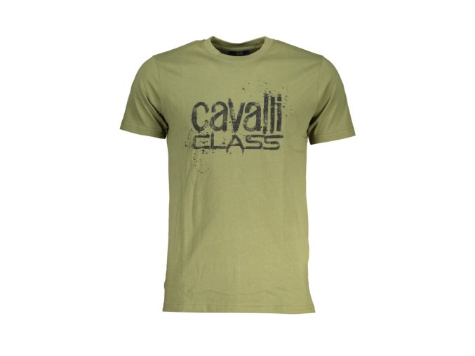 CAVALLI CLASS Perfektné Pánske Tričko Krátky Rukáv Zelená (Veľkosť XL, Farba zelená)