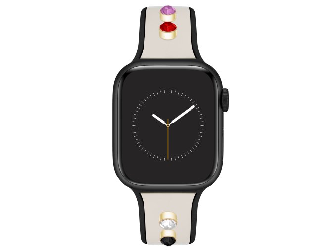 Anne Klein Silikónový remienok krémovej a čiernej farby pre Apple Watch 38/40/41 WK/1082IVCH38