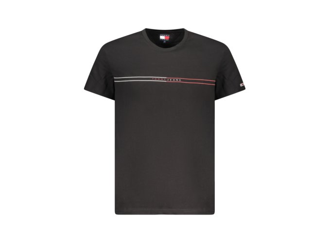 Tommy Hilfiger Perfektné Pánske Tričko Krátky Rukáv Čierna