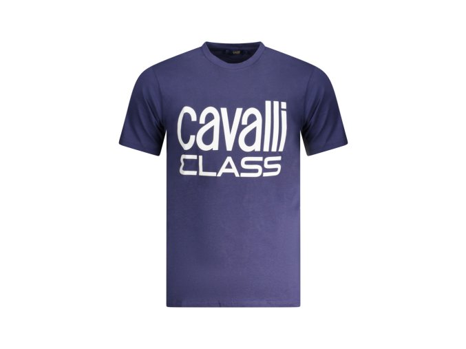 CAVALLI CLASS Perfektné Pánske Tričko Krátky Rukáv modrá (Veľkosť M, Farba modrá)