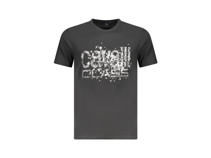 CAVALLI CLASS Perfektné Pánske Tričko Krátky Rukáv Čierna (Veľkosť S, Farba čierna)