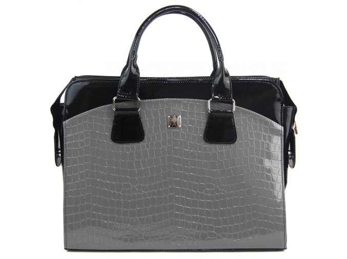 damska aktovka taska na notebook punce lc 01 cerno seda lakovana 1