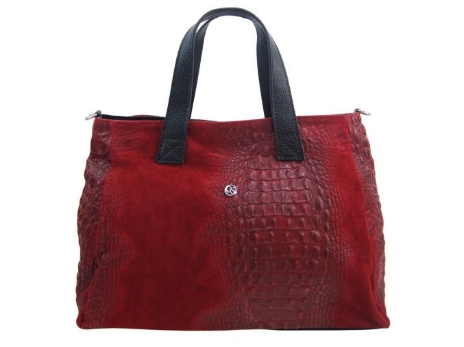 kozena damska kabelka kk 201 grosso burgundy cervena 1