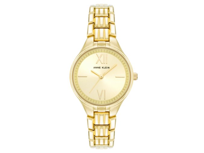 11591 anne klein damske hodinky kulate zlate ak 4060chgb