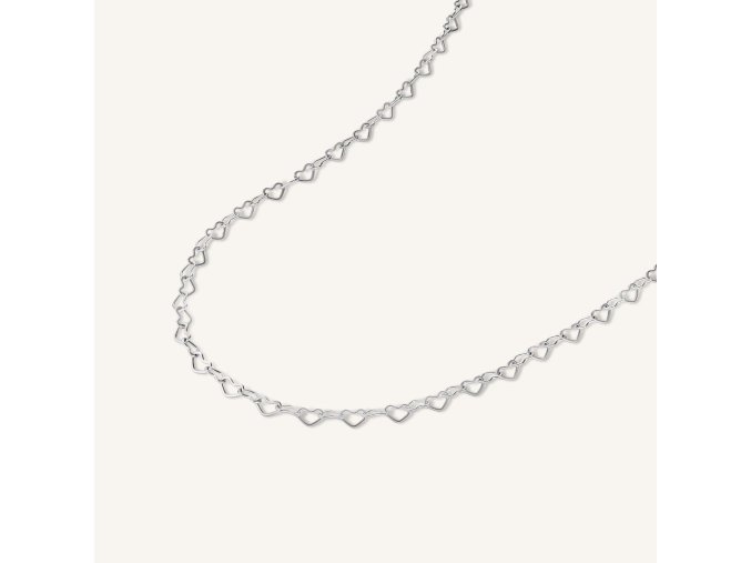6842 1 rosefield nahrdelnik stribrne barvy heart chain jnhcs j685