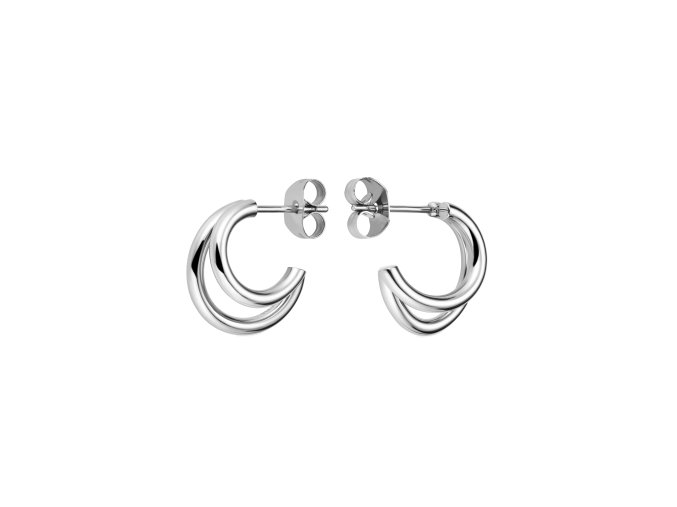 6908 3 rosefield nausnice stribrne barvy double hoops jedhs j576