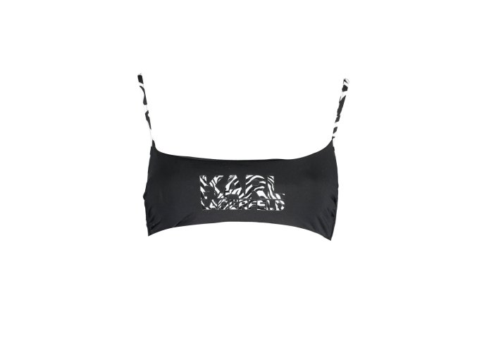 Štýlové Dámske Plavky KARL LAGERFELD BEACHWEAR vrchný diel Čierna (Velkost XS, Farba Čierna)