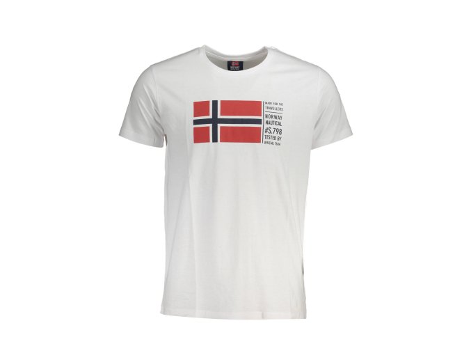 Štýlové Pánske Tričko s krátkym rukávom NORWAY 1963 Biela (Velkost XL, Farba Biela)