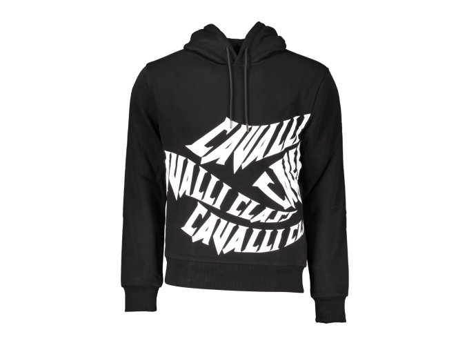 Športová Pánska Mikina bez zipsu CAVALLI CLASS Čierna (Velkost 2XL, Farba Čierna)