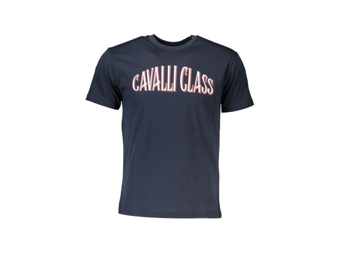Štýlové Pánske Tričko s krátkym rukávom CAVALLI CLASS Modrá (Velkost 2XL, Farba Modrá)