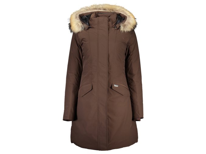 Kvalitná Dámska Zimná Bunda WOOLRICH Hnedá (Velkost L, Farba Hnedá)