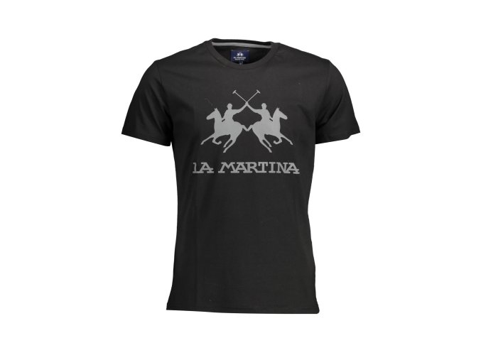 Štýlové Pánske Tričko s krátkym rukávom LA MARTINA Čierna (Velkost 2XL, Farba Čierna)