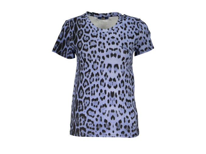 Štýlové Dámske Tričko s krátkym rukávom CAVALLI CLASS Modrá (Velkost 2XL, Farba Modrá)
