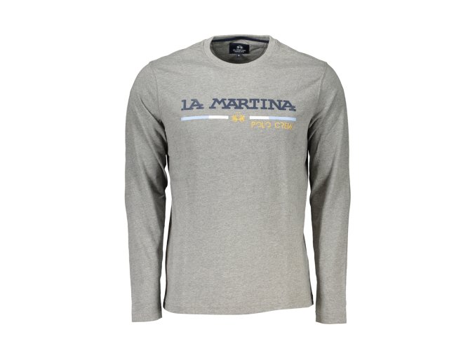 Štýlové Pánske Tričko s dlhým rukávom LA MARTINA Šedá (Velkost 2XL, Farba Šedá)