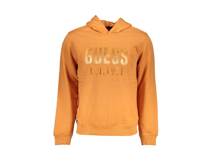Športová Pánska Mikina bez zipsu GUESS JEANS Oranžová (Velkost M, Farba Oranžová)