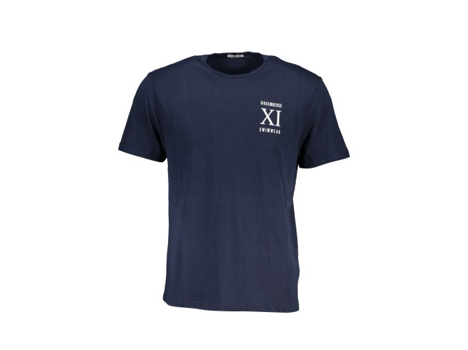 Štýlové Pánske Tričko s krátkym rukávom BIKKEMBERGS Modrá (Velkost XL, Farba Modrá)