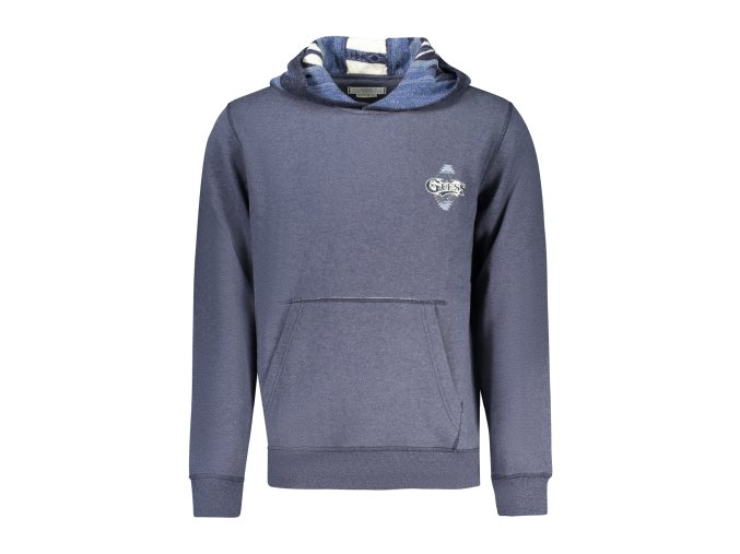 Športová Pánska Mikina bez zipsu GUESS JEANS Modrá (Velkost L, Farba Modrá)