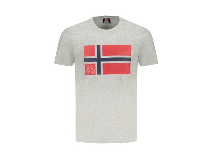 Štýlové Pánske Tričko s krátkym rukávom NORWAY 1963 Šedá (Velkost 2XL, Farba Šedá)