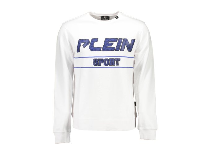 Športová Pánska Mikina bez zipsu PLEIN SPORT Biela (Velkost 2XL, Farba Biela)