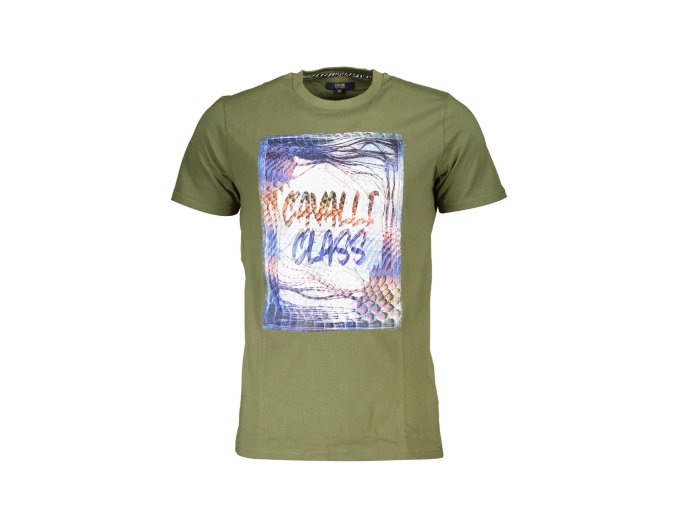 Štýlové Pánske Tričko s dlhým rukávom CAVALLI CLASS Zelená (Velkost 2XL, Farba Zelená)