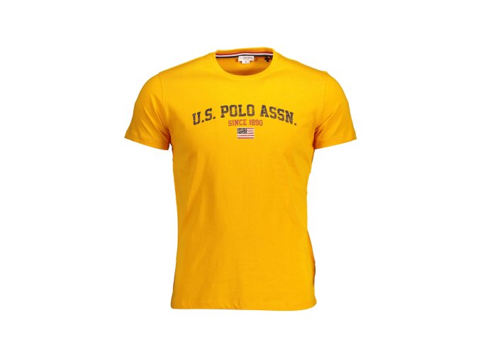 Štýlové Pánske Tričko s krátkym rukávom U.S. POLO Oranžová (Velkost 2XL, Farba Oranžová)