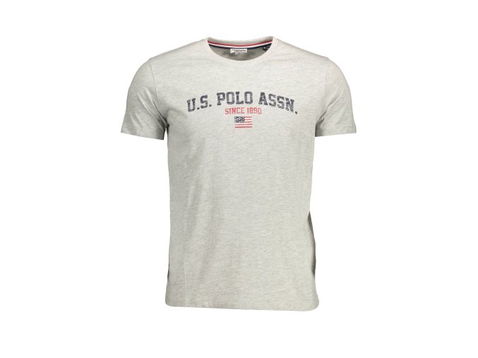 Štýlové Pánske Tričko s krátkym rukávom U.S. POLO Šedá (Velkost 2XL, Farba Šedá)