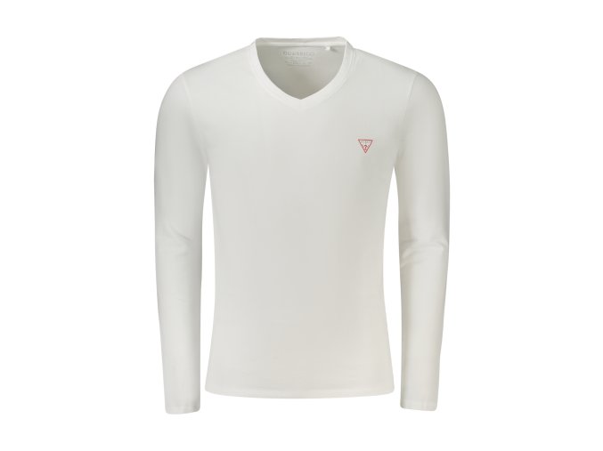 Štýlové Pánske Tričko s dlhým rukávom GUESS JEANS Biela (Velkost 2XL, Farba Biela)