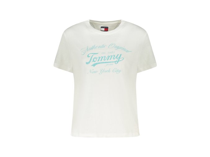 Štýlové Dámske Tričko s krátkym rukávom TOMMY HILFIGER Biela (Velkost XL, Farba Biela)