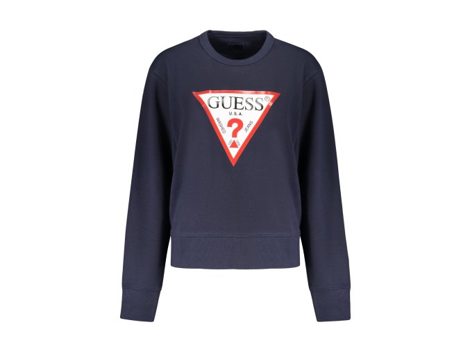 Športová Dámska Mikina bez zipsu   GUESS JEANS  Modrá (Velkost XL, Farba Modrá)