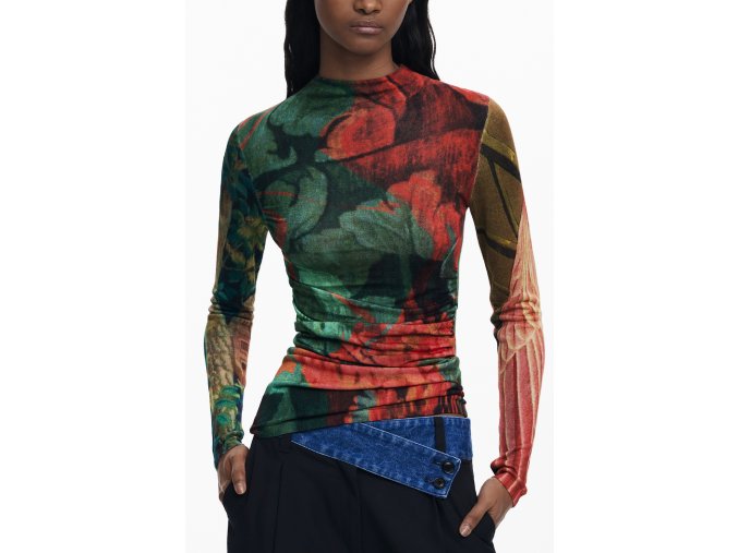 Elegantný Dámsky Pulóver DESIGUAL Zelená (Velkost L, Farba Zelená)