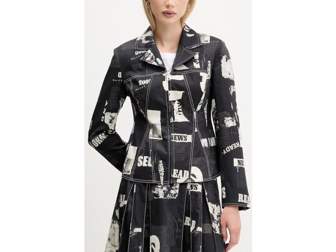 Ľahká Dámska Prechodová Bunda DESIGUAL Čierna (Velkost XL, Farba Čierna)