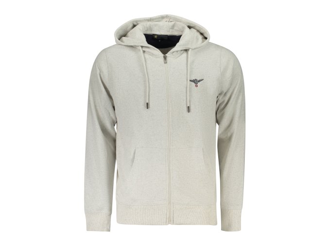Športová Pánska Mikina so zipsom ACCADEMIA MILITARE Šedá (Velkost 3XL, Farba Šedá)