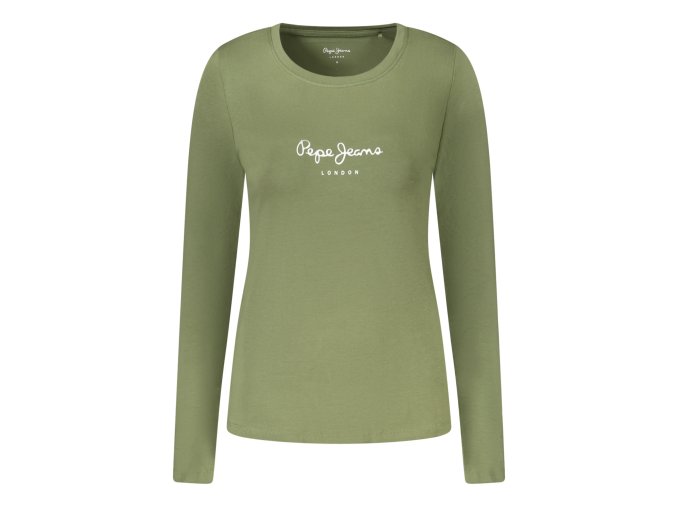 Štýlové Dámske Tričko s dlhým rukávom PEPE JEANS Zelená (Velkost L, Farba Zelená)
