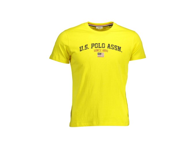 Štýlové Pánske Tričko s krátkym rukávom U.S. POLO Žltá (Velkost 2XL, Farba Žltá)