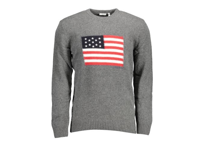 Elegantný Pánsky Sveter U.S. POLO Šedá (Velkost 2XL, Farba Šedá)