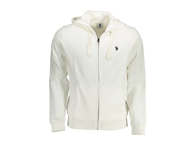 Športová Pánska Mikina so zipsom U.S. POLO Biela (Velkost 3XL, Farba Biela)