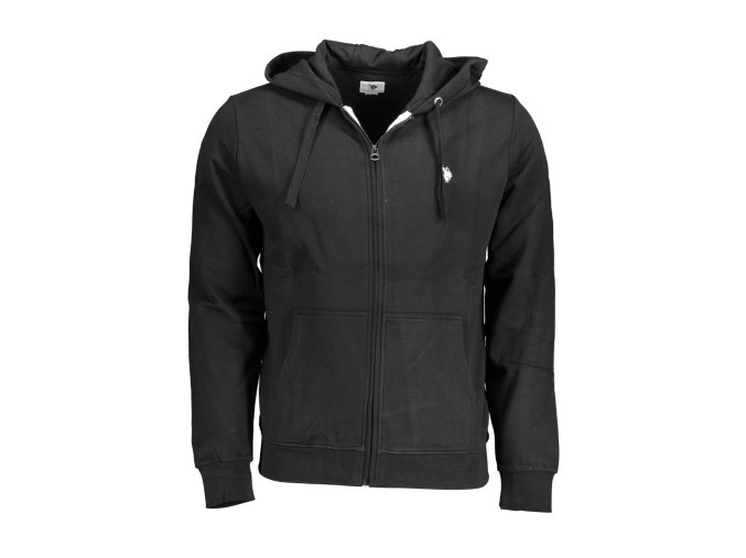 Športová Pánska Mikina so zipsom U.S. POLO Čierna (Velkost 2XL, Farba Čierna)