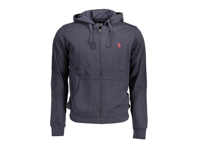 Športová Pánska Mikina so zipsom U.S. POLO Modrá (Velkost 2XL, Farba Modrá)