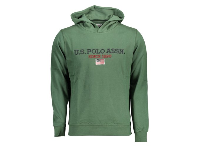 Športová Pánska Mikina bez zipsu U.S. POLO Zelená (Velkost 3XL, Farba Zelená)