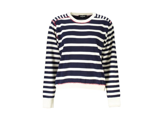 Elegantný Dámsky Pulóver DESIGUAL Modrá (Velkost 2XL, Farba Modrá)