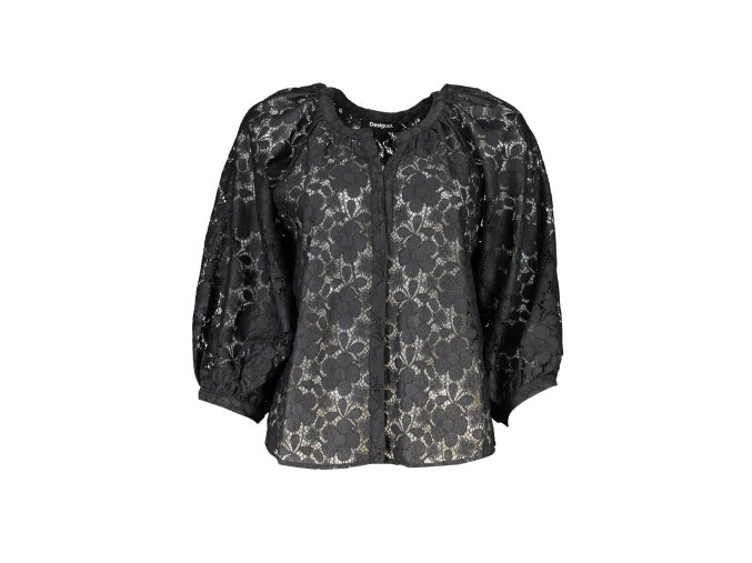 Elegantná Dámska Košeľa DESIGUAL Čierna (Velkost M, Farba Čierna)