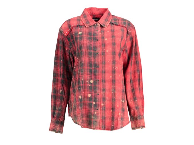 Elegantná Dámska Košeľa DESIGUAL Červená (Velkost 2XL, Farba Červená)
