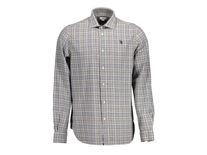 Elegantná Pánska Košeľa U.S. POLO Šedá (Velkost 2XL, Farba Šedá)