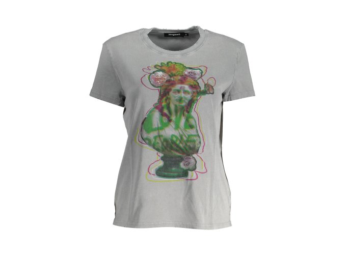 Štýlové Dámske Tričko s krátkym rukávom DESIGUAL Šedá (Velkost 2XL, Farba Šedá)