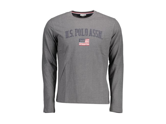 Štýlové Pánske Tričko s dlhým rukávom U.S. POLO Šedá (Velkost 2XL, Farba Šedá)