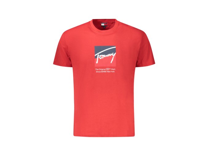 Štýlové Pánske Tričko s krátkym rukávom TOMMY HILFIGER Červená (Velkost 2XL, Farba Červená)